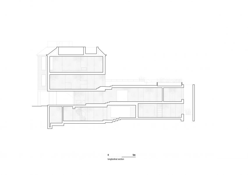 Section drawing of a house in Lisbon by Bak Gordon Arquitectos