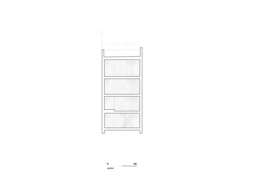 Section drawing of a house in Lisbon by Bak Gordon Arquitectos