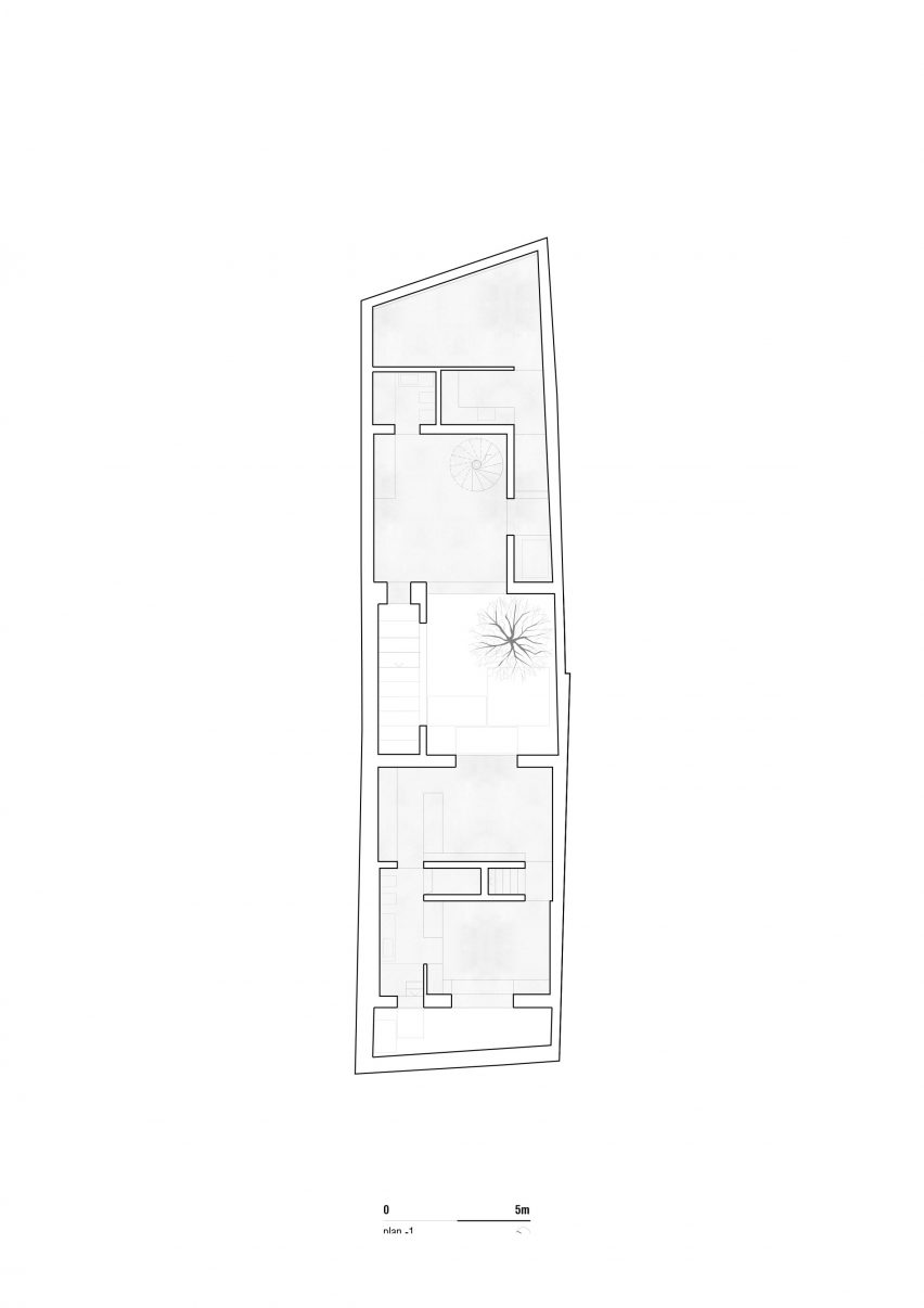 Basement floor plan of a house in Lisbon by Bak Gordon Arquitectos