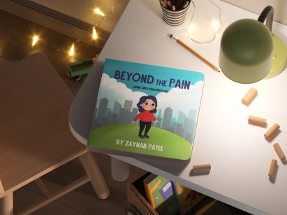 Children's book on a desk