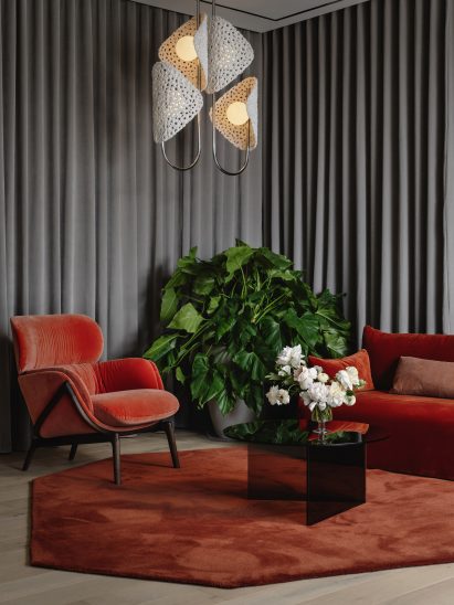 Scarlett-hued office furniture