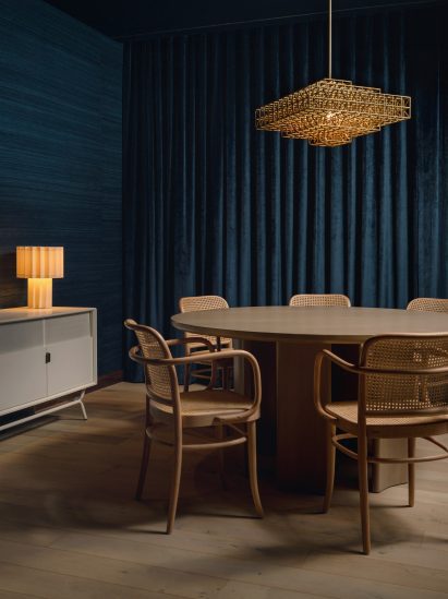 Sapphire-hued conference room by Michael Hsu