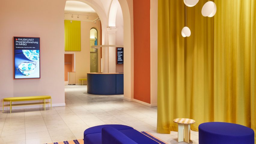 Studio Besau-Marguerre designs colour-block foyer for Hamburg’s MK&G museum