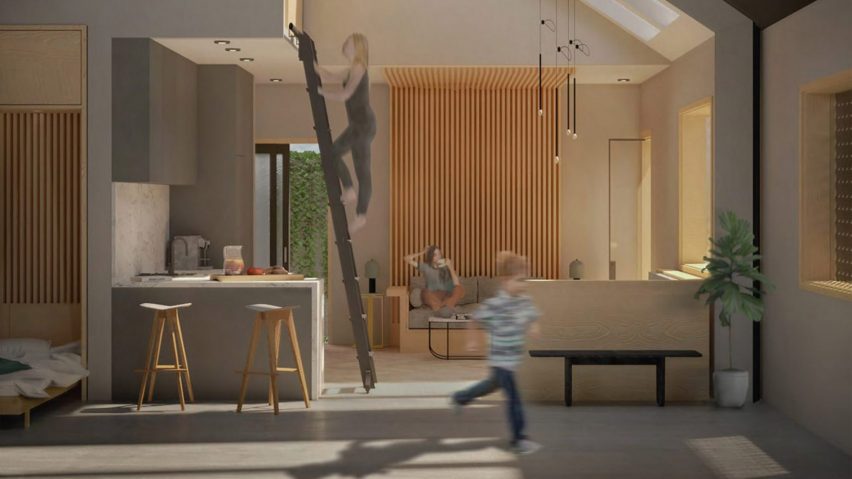 Visualisation and diagrams of expandable house structure