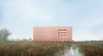 Red concrete factory
