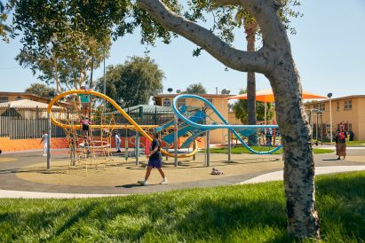 Blue and Orange play structure