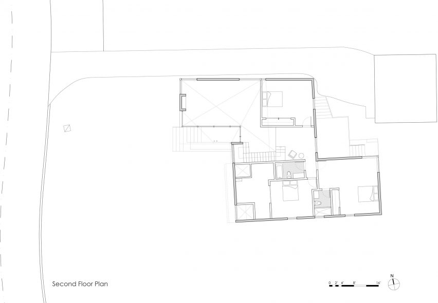 First floor plan of a Z-shaped house by O'Neill McVoy Architects