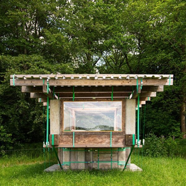 Dutch hotel cabin secured by straps