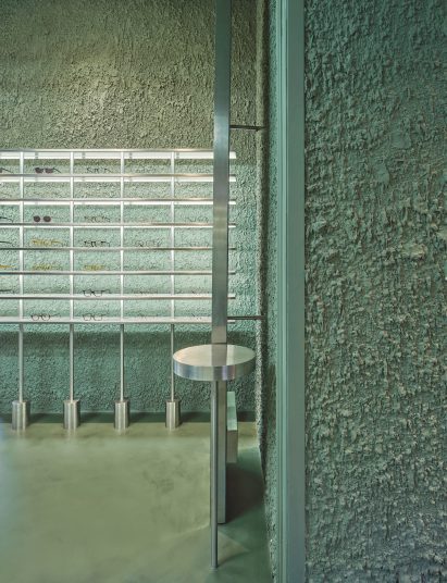 Shelving inside eyewear store in Barcelona by El Departamento