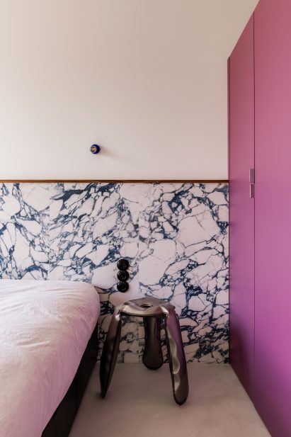 Purple and marble accents designed by Mistovia