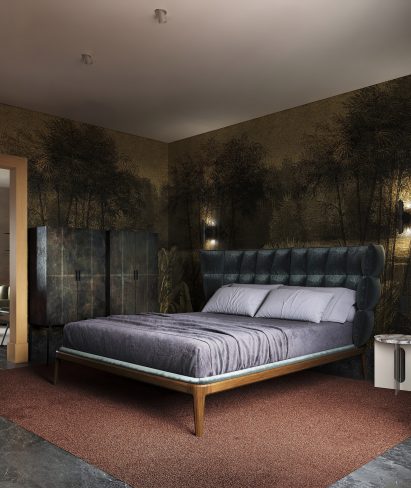 Bedroom of apartment in Madrid by Puntofilipino