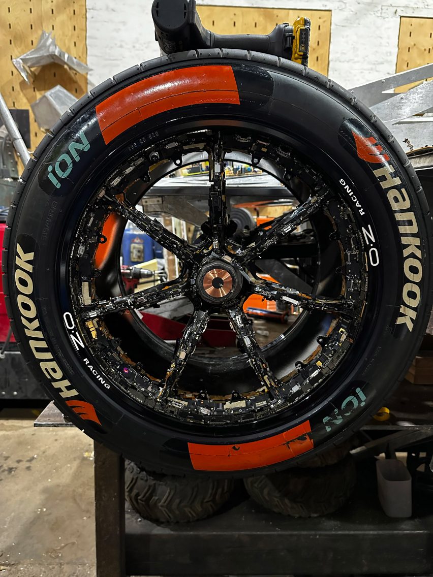 Recover-E car by Lazerian for Envision Racing in workshop