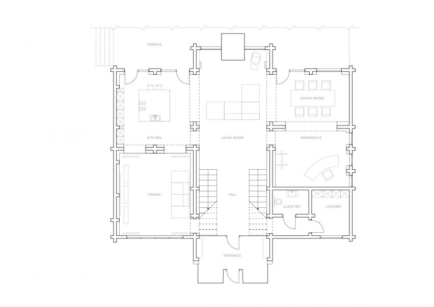 Plan drawing of cabin