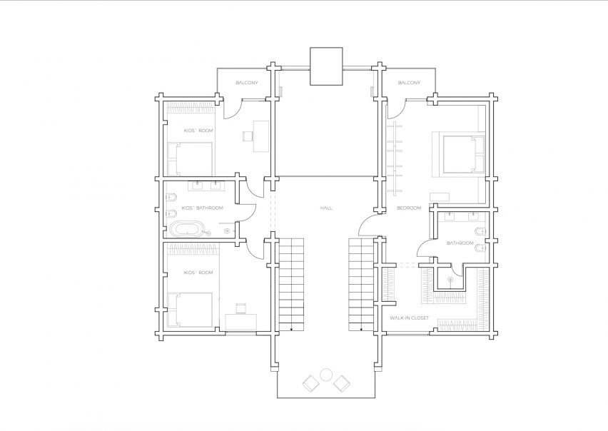 Plan drawing of cabin
