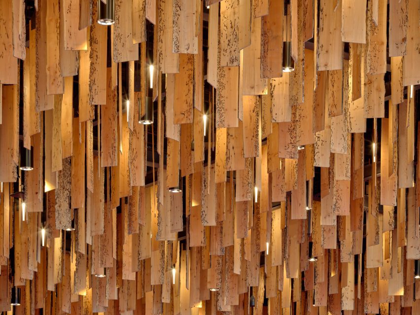 Close up of salvaged wood planks