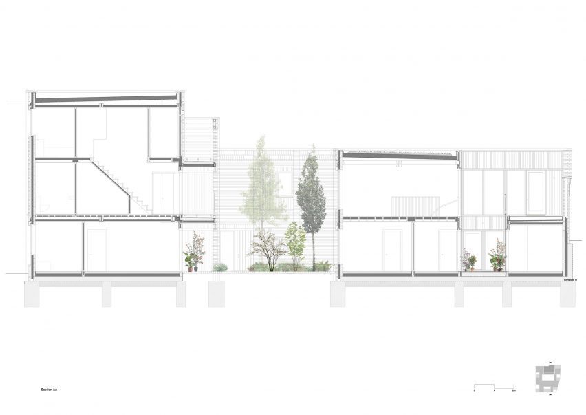 Section of Lavendar Hill Courtyard Housing
