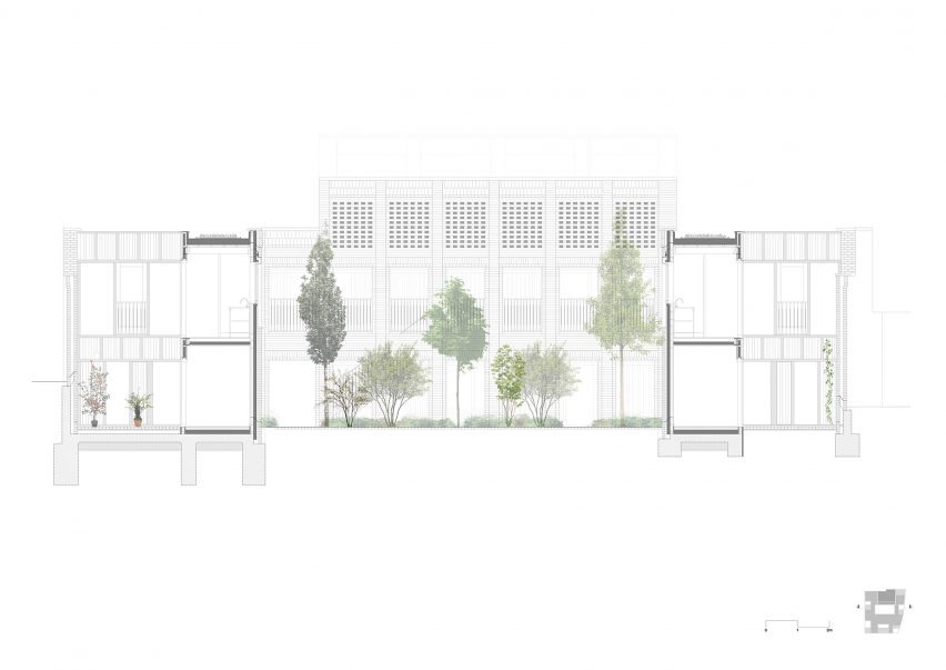 Section of Lavendar Hill Courtyard Housing