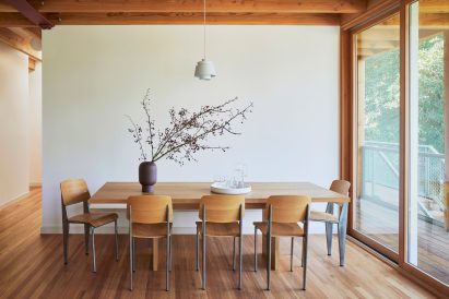 Wooden flooring and timber table and chairs