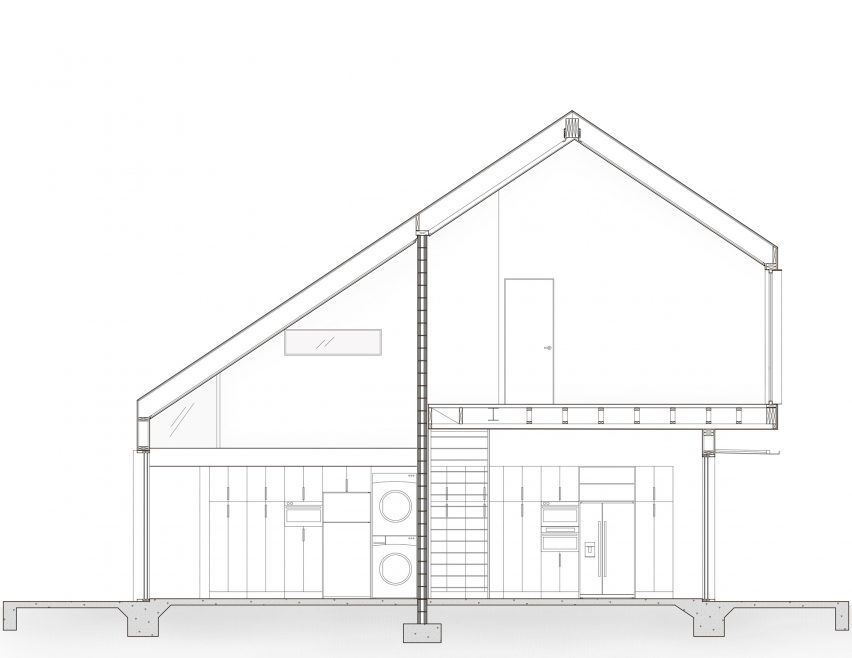Section drawing of the Polker House by SinHei Kwok