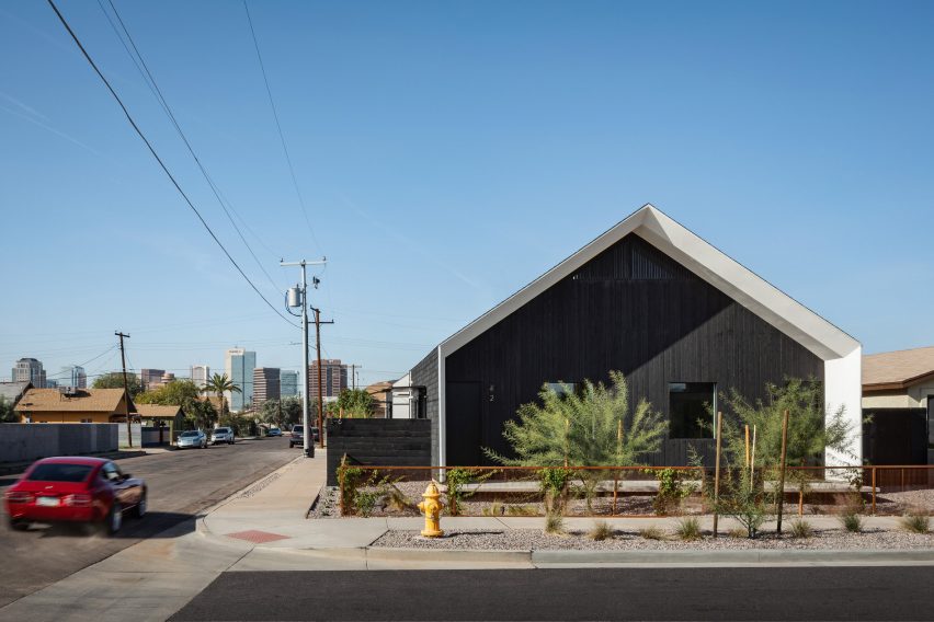 Wodd-clad gable end of Polker House by SinHei Kwok