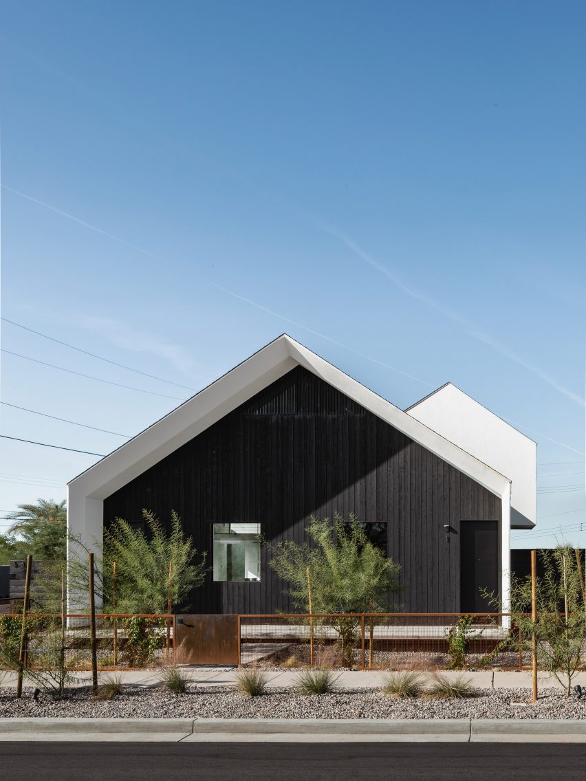 Gable end of the wood-clad Polker House by SinHei Kwok