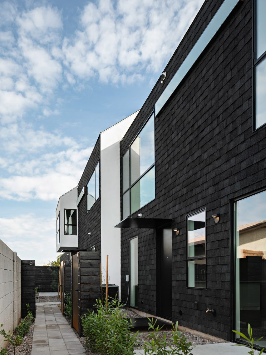 Exterior of the asphalt-shingle-clad Polker House by SinHei Kwok