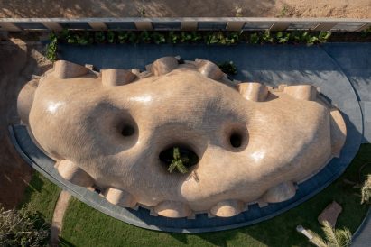 Aerial view of Tarang arts space by The Grid Architects in India