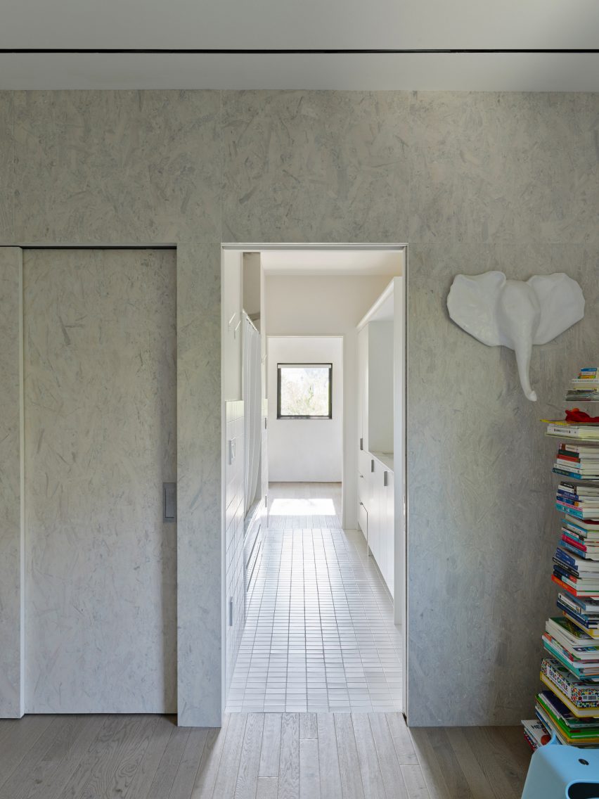 Interior space with plaster walls and wood flooring