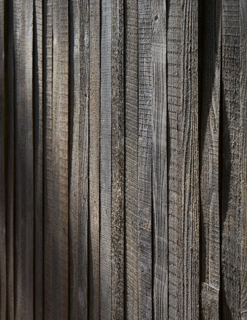 Details on black timber panels