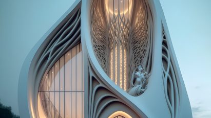 Art nouveau-style exterior designed by AI