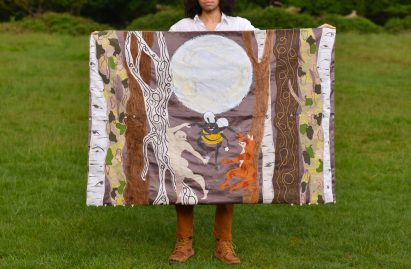 Multi-use picnic mat and garment inspired by nature