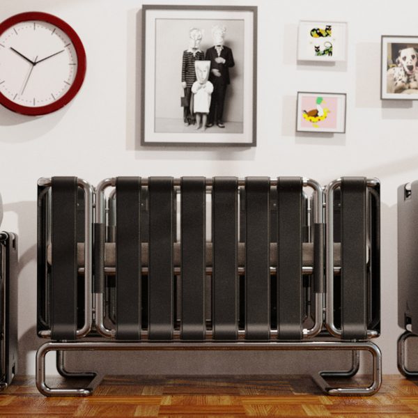 Visualisation of a cot against a wall