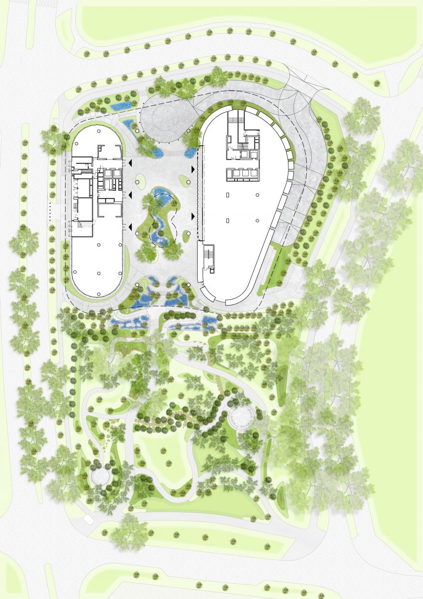 Ground floor plan of Wilmar HQ by Eric Parry Architects