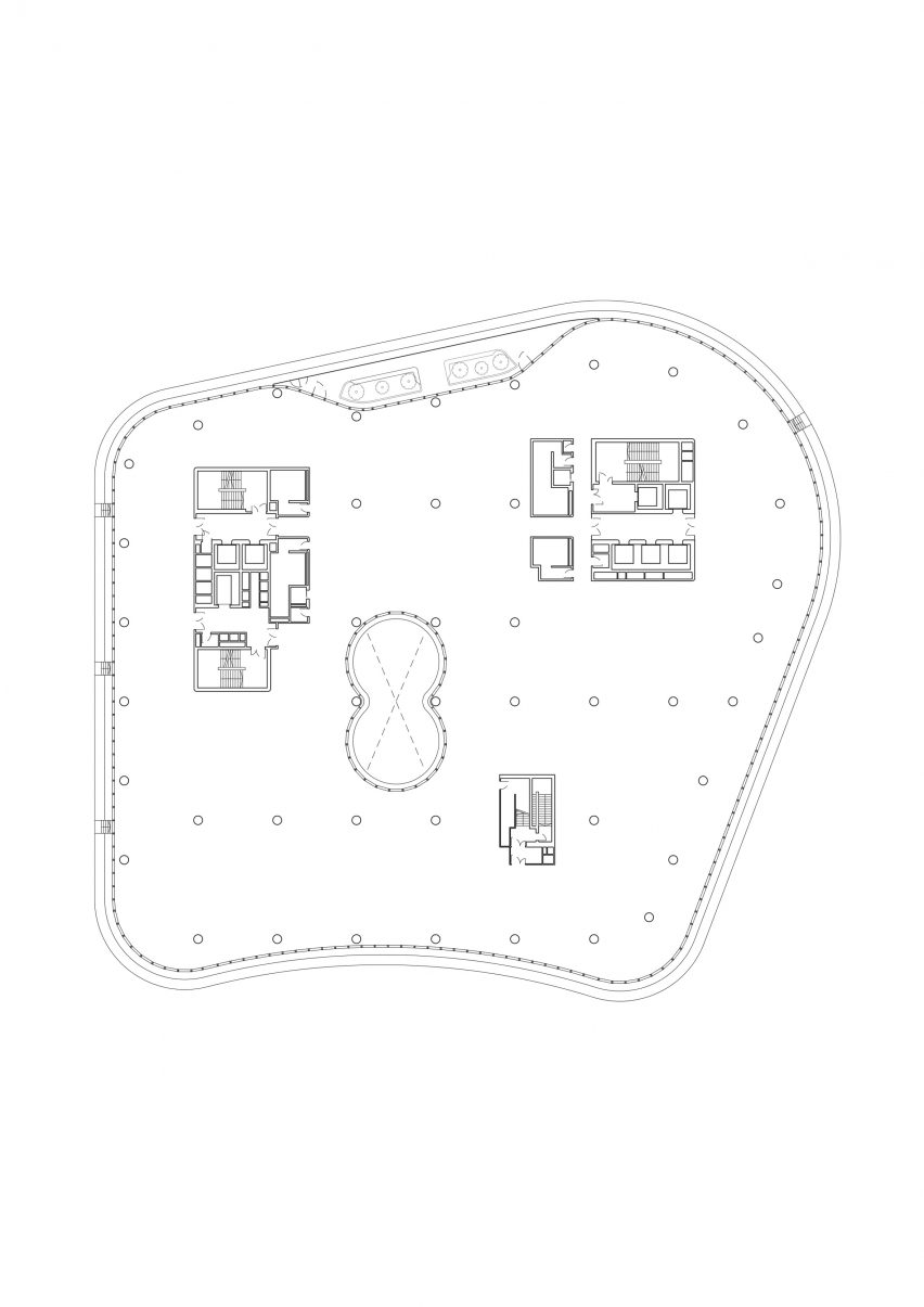 Third floor plan of Wilmar HQ by Eric Parry Architects