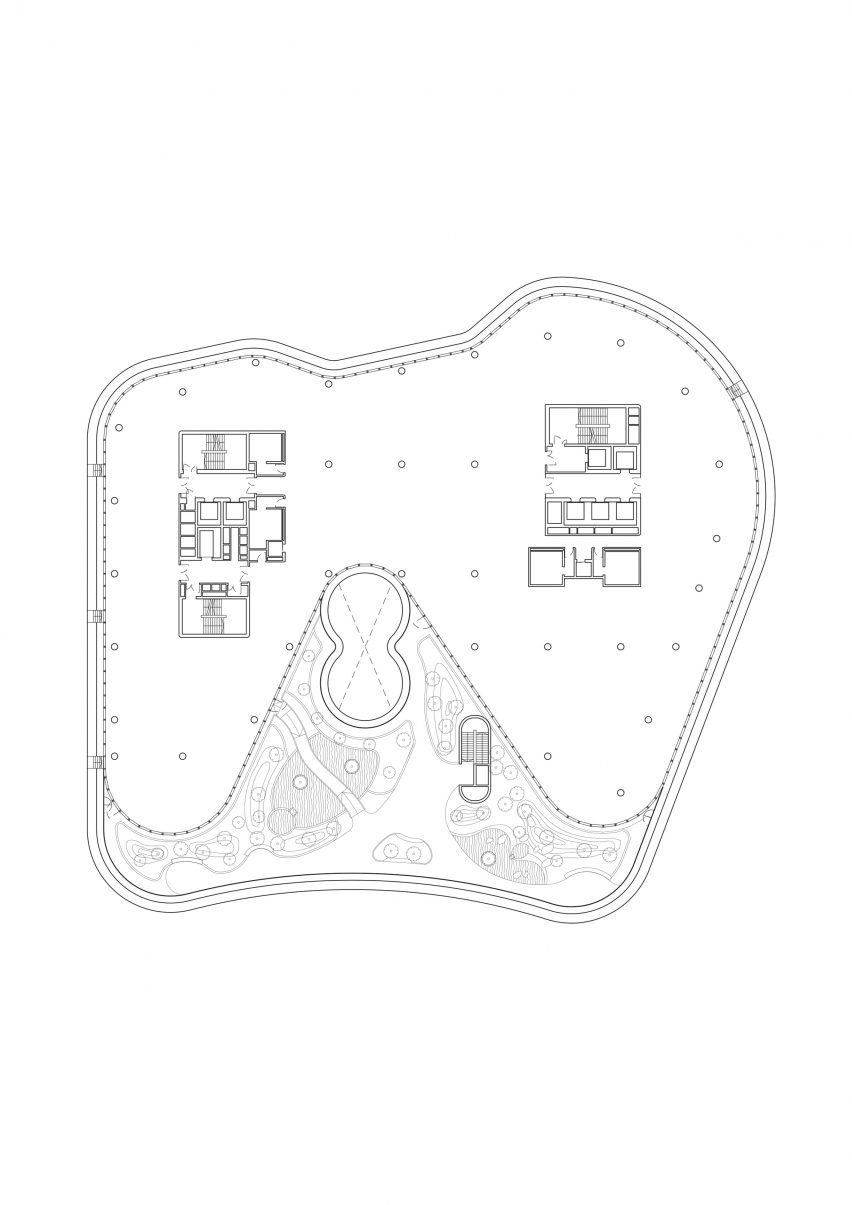 Fourth floor plan of Wilmar HQ by Eric Parry Architects
