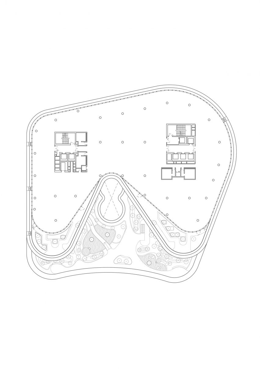 Fifth floor plan of Wilmar HQ by Eric Parry Architects