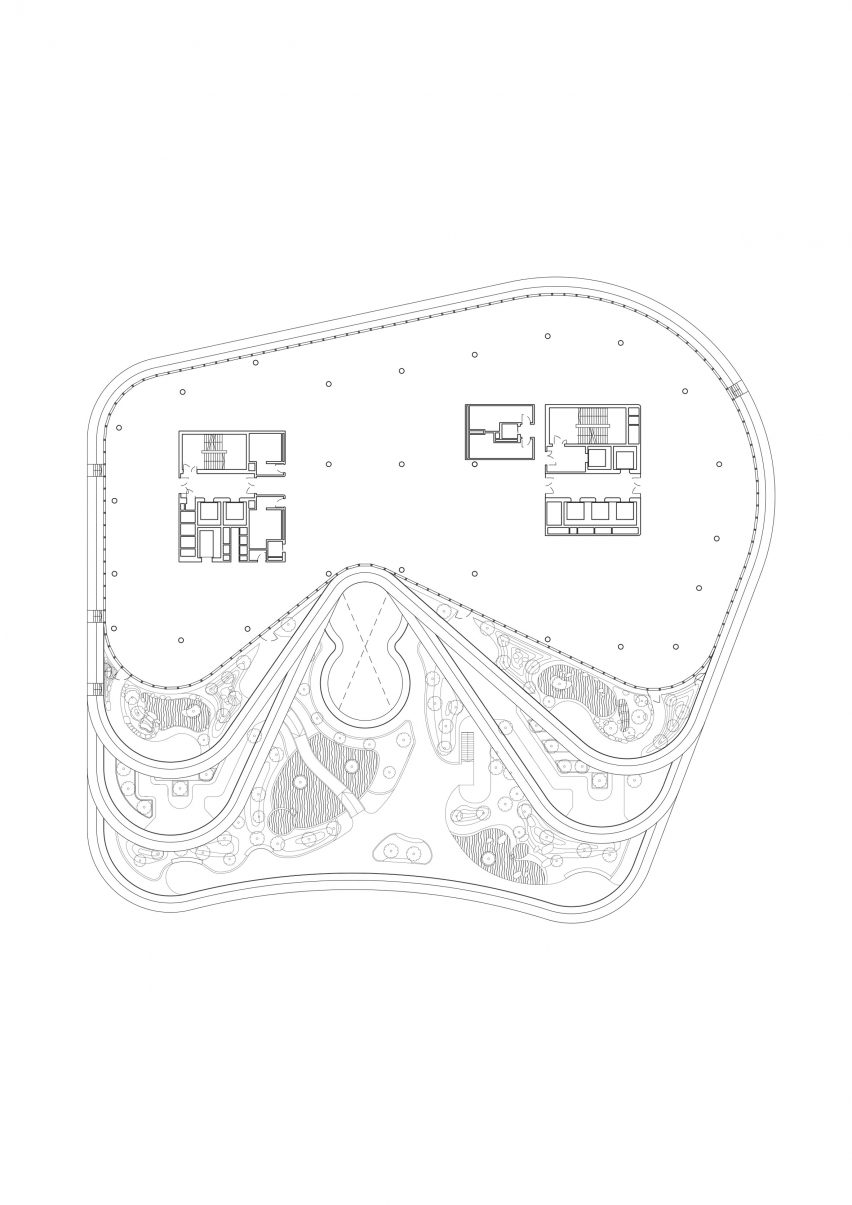 Sixth floor plan of Wilmar HQ by Eric Parry Architects