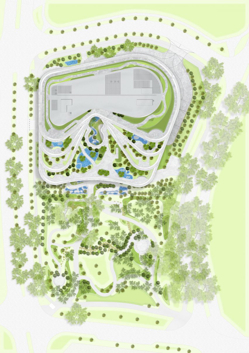Roof plan of Wilmar HQ by Eric Parry Architects