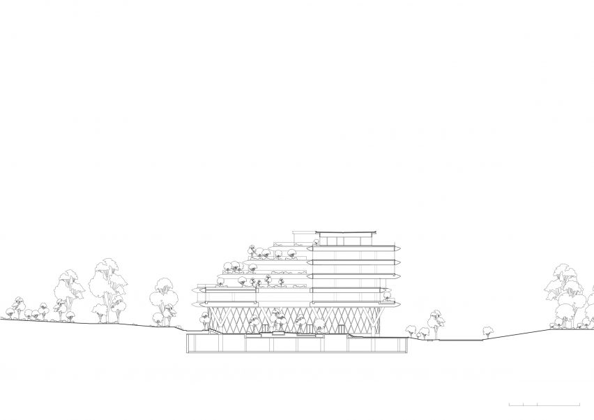Section of Wilmar HQ by Eric Parry Architects