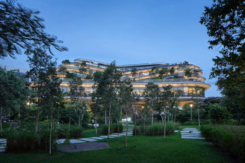 Exterior of Wilmar HQ by Eric Parry Architects