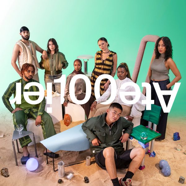 Photo of designers with the Atelier100 logo