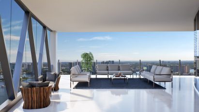 Inside the Bentley Residences tower