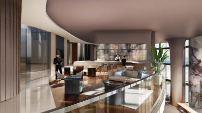Inside the Bentley Residences tower