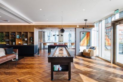 Living room with wooden flooring