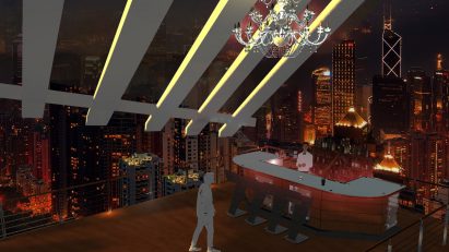 Render of a noodle bar