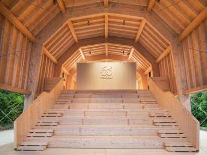 Close up of the pavilion's stage