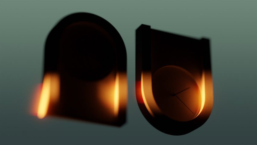 Graphic of clocks
