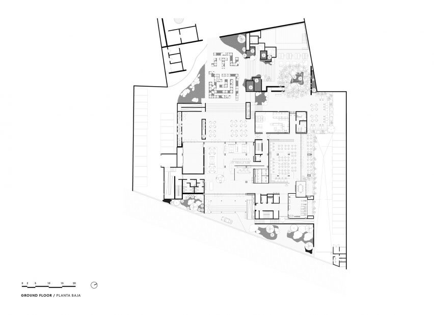 Plan of Hotel Albor San Miguel de Allende by Productora and Esrawe Studio