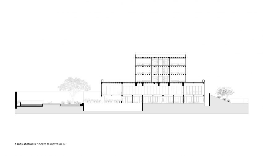 Section of Section of Hotel Albor San Miguel de Allende by Productora and Esrawe Studio