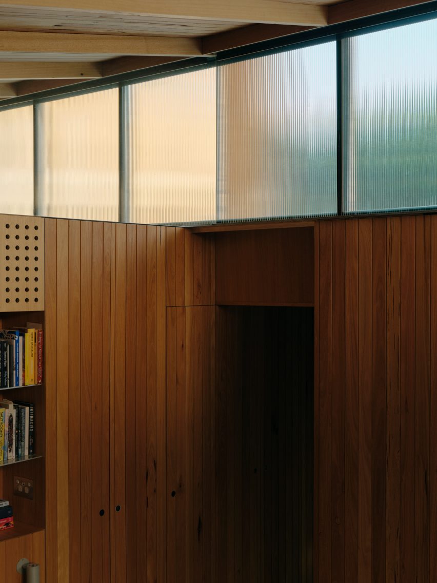 Timber wall panelling and clerestory windows